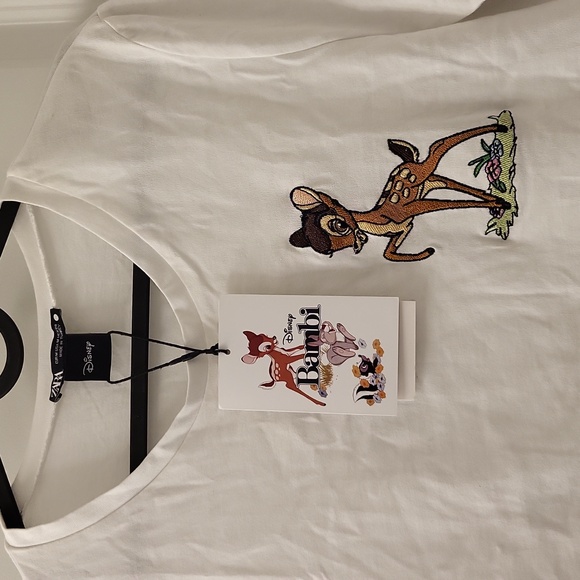 Zara Bambi NWT White T-Shirt - Picture 2 of 2